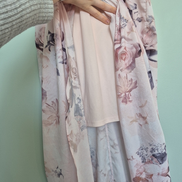 Suzy Shier Women's Romantic Feminine Pink Floral Halter Rose Dress Size M - Picture 5 of 9